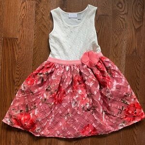 Place White and Pink Floral Kids Dress